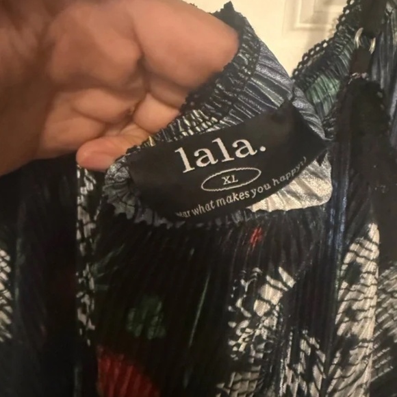 Dressed In LALA Money Honey Plisse Slip Dress in Folklore Florals - Picture 3 of 3